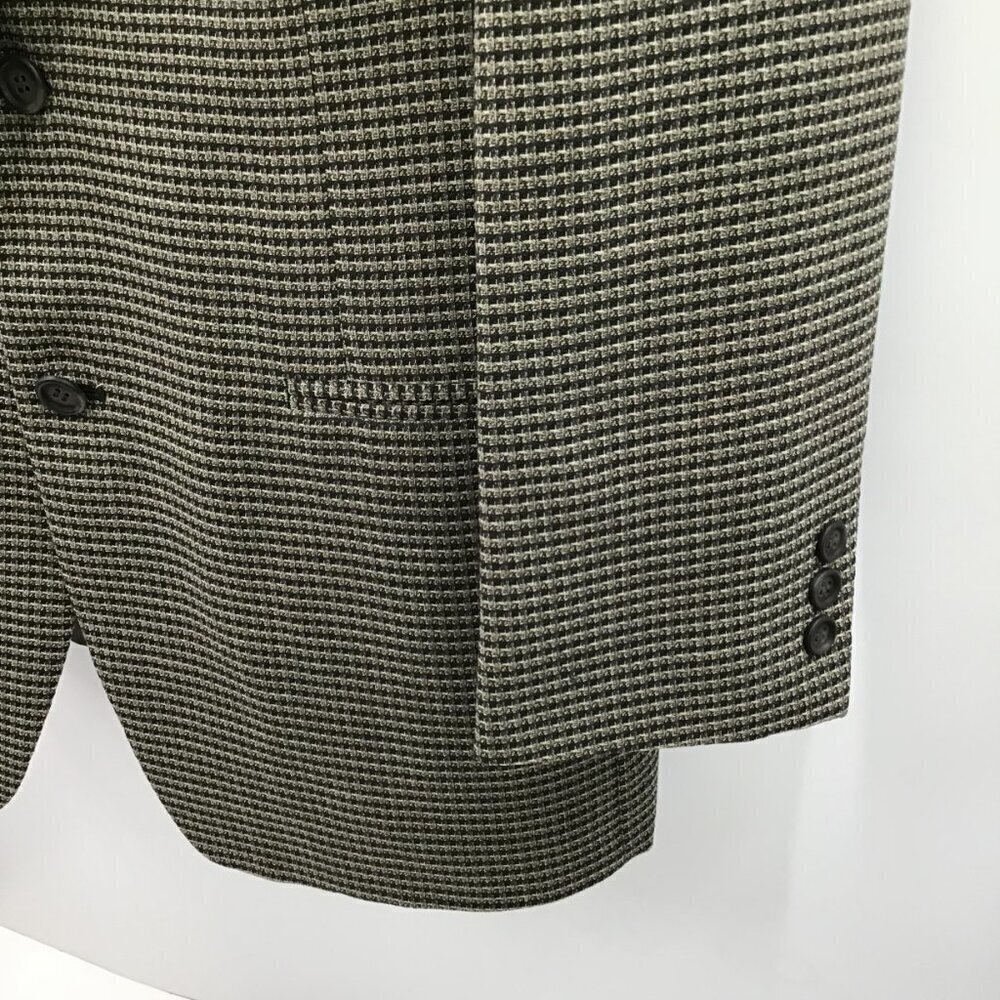 VTG Daniel Hechter Foley's Blazer 44 Chest Sport Coat Check Black Tan USA Made - Picture 9 of 13